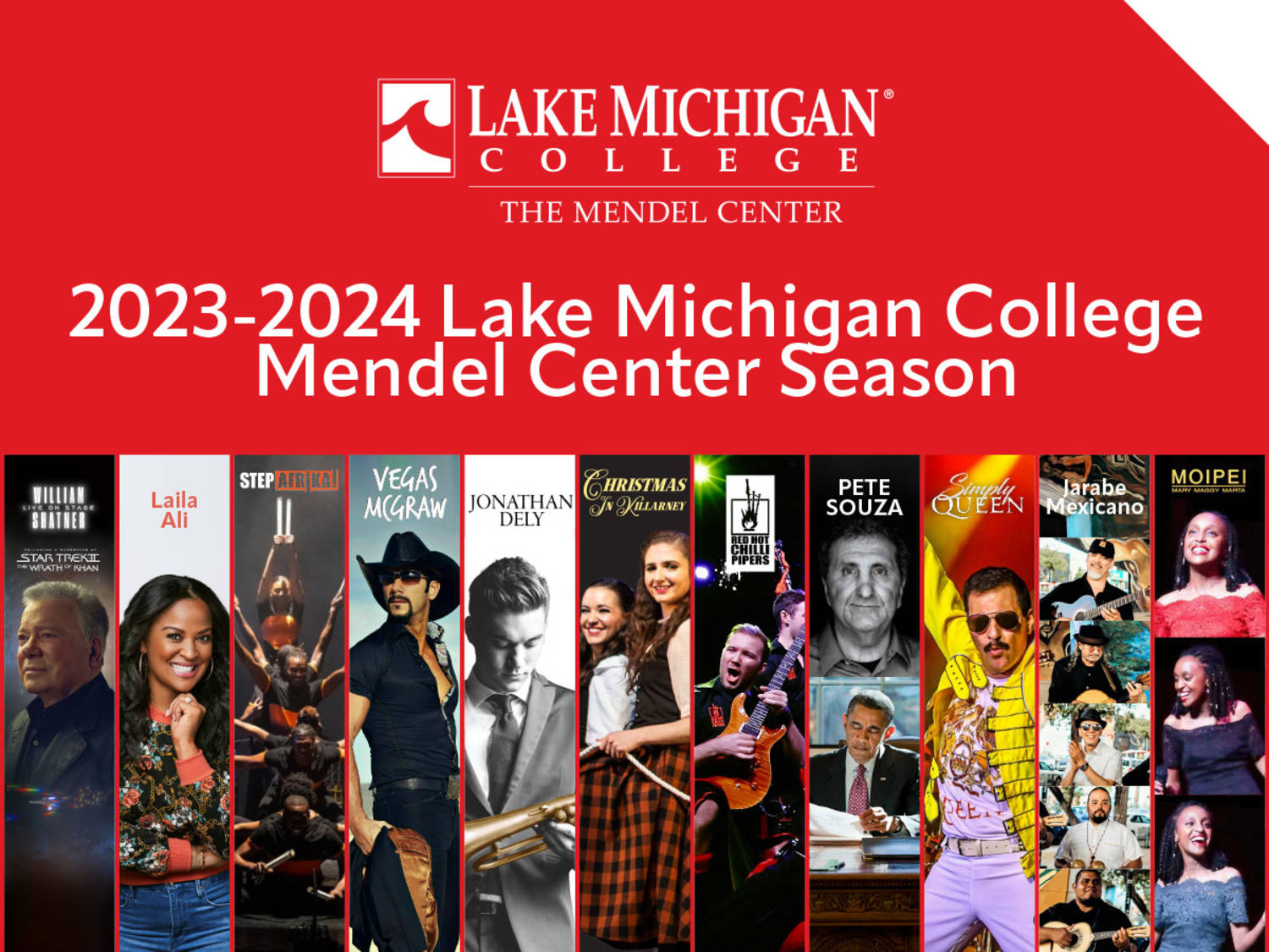 The Lake Michigan College Mendel Center announces the 2023-2024 season of performances and speakers