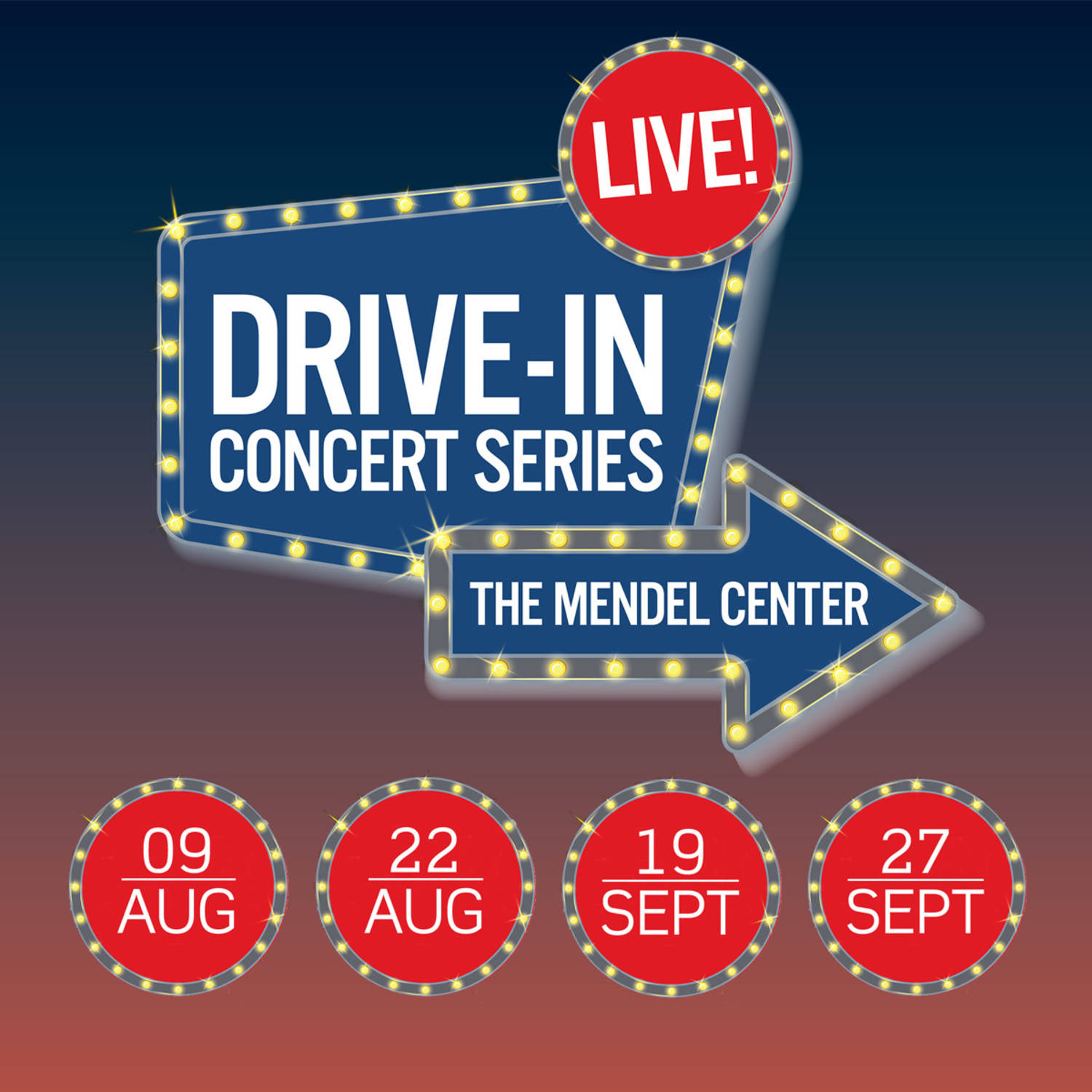 The Mendel Center announces new Drive-in Live! Concert Series