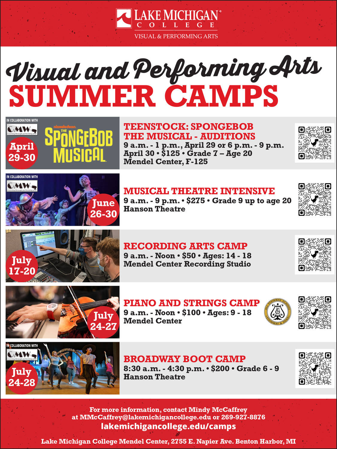 Visual & Performing Arts Summer Camps to be Offered 