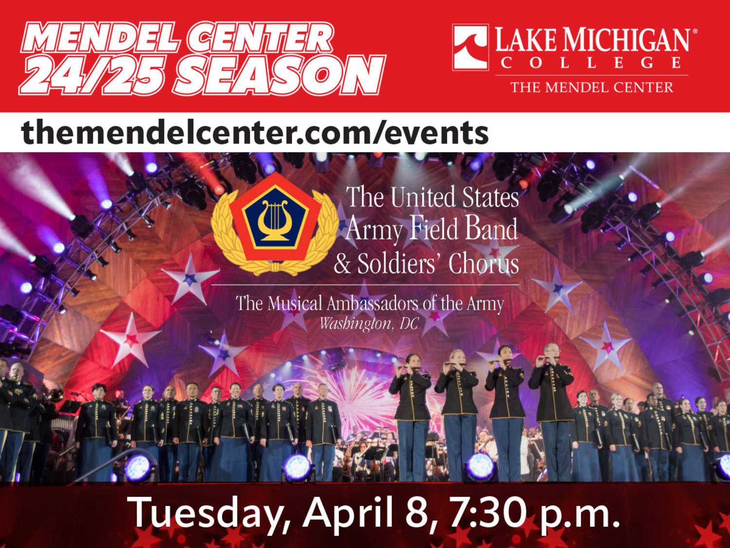 Lake Michigan College Mendel Center to host free community concert featuring the U.S. Army Field Band and Soldiers’ Chorus 
